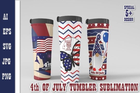 4th of July Tumbler Sublimation Graphics for Crafts