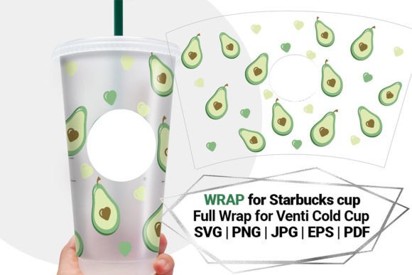 Avocado Wrap Svg for Starbucks Cup 24 Oz