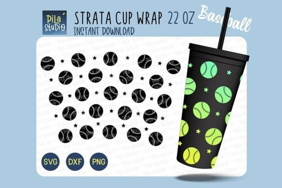 Baseball Strata Cup 22 Oz Cricut Svg Png