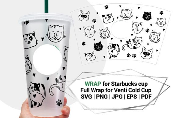 Cats Wrap Svg for Starbucks Cup 24 Oz