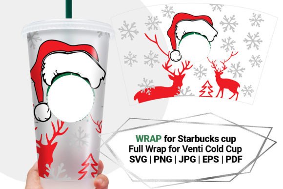 Christmas Wrap for Starbucks Cold Cup 24 Graphics