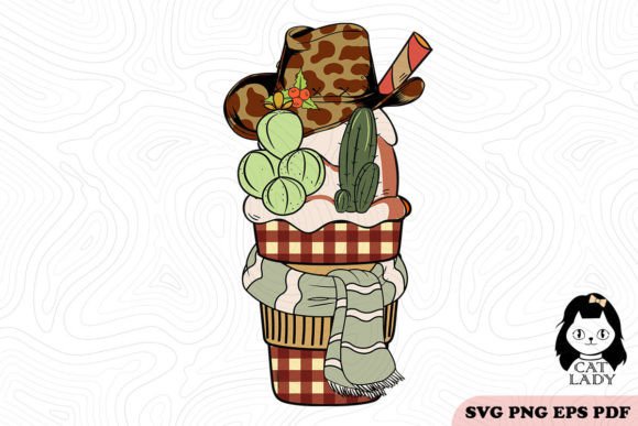 Coffee Cup Christmas for Cowboy SVG PNG: Graphics for Crafts & Content