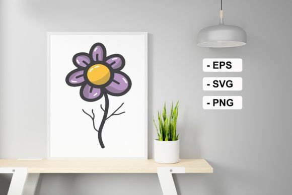 Cute Purple Flower Graphics and Illustrations