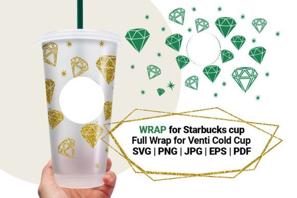 Diamonds Wrap Svg for Starbucks Cup 24Oz