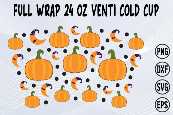 Fall Pumpkin Venti Cold Cup 24oz Graphics