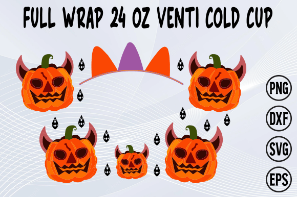 Fall Pumpkin Venti Cold Cup Graphics for Crafts
