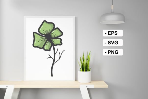 Green Flower Graphics for Digital Sellers