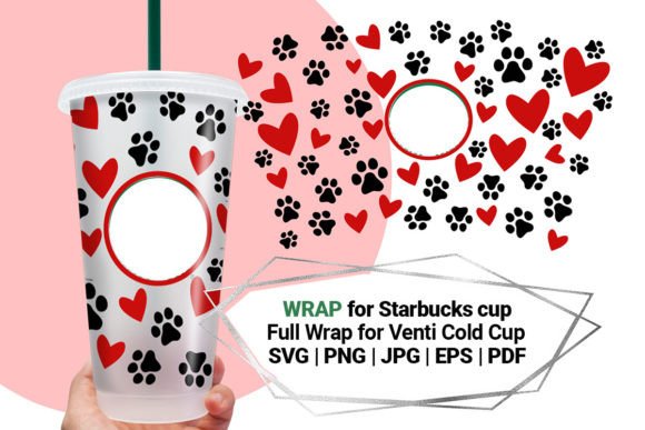 Hearts, Paw Wrap Graphics for Crafts