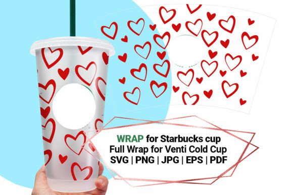 Hearts Wrap Svg for Starbucks Cup 24 Oz