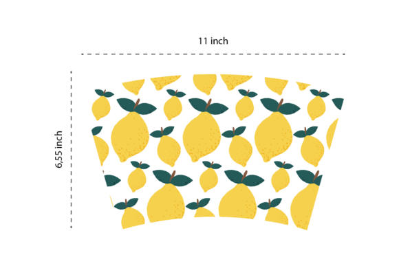 Lemon Pattern Cold Cup Wrap: Graphics & Print Templates