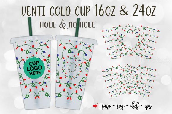 Lighting Christmas Wrap Graphics for Tumbler Wraps