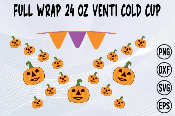 Pumpkin Halloween Cold Cup 24oz Graphics for Crafts