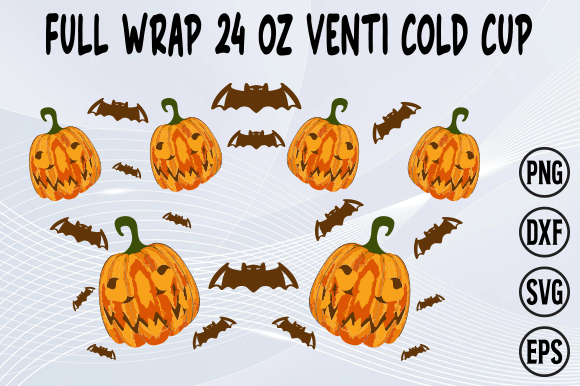 Pumpkin Venti Cold Cup 24oz 3 Graphics for Crafts