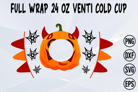 Pumpkin Venti Cold Cup 24oz 4 Graphics & Crafts