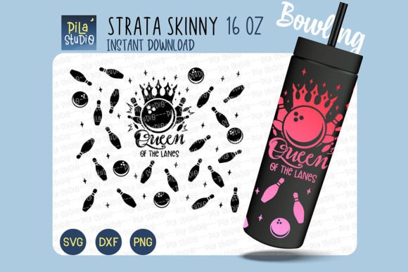 Queen of the Lanes Bowling Strata SVG Graphics