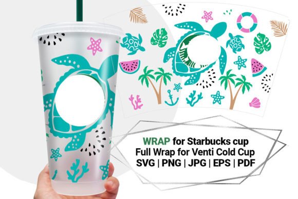 Sea Wrap Svg for Starbucks Cup 24 Oz