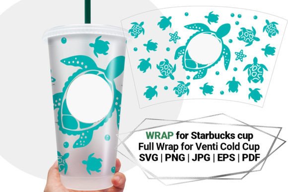 Sea Wrap SVG for Starbucks Cup 24 Oz Zip