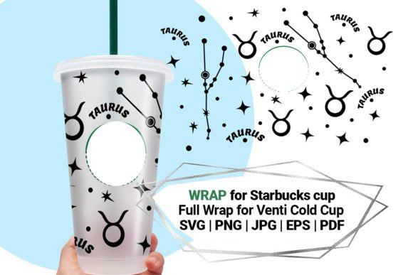 Taurus Wrap for Starbucks Cold Cup 24: Graphics & Crafts