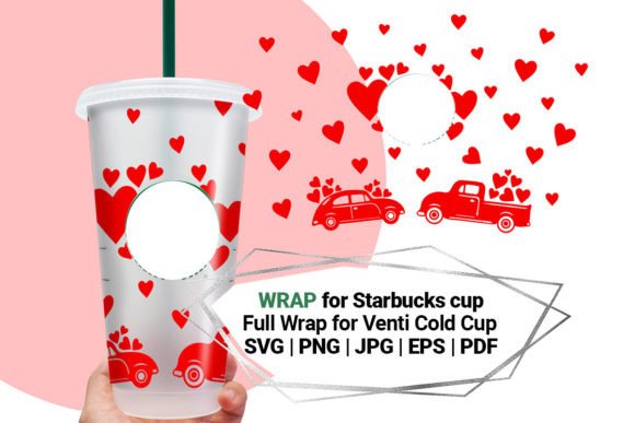 Valentine’s Day Wrap for Starbucks 24 Oz: Graphics & Crafts